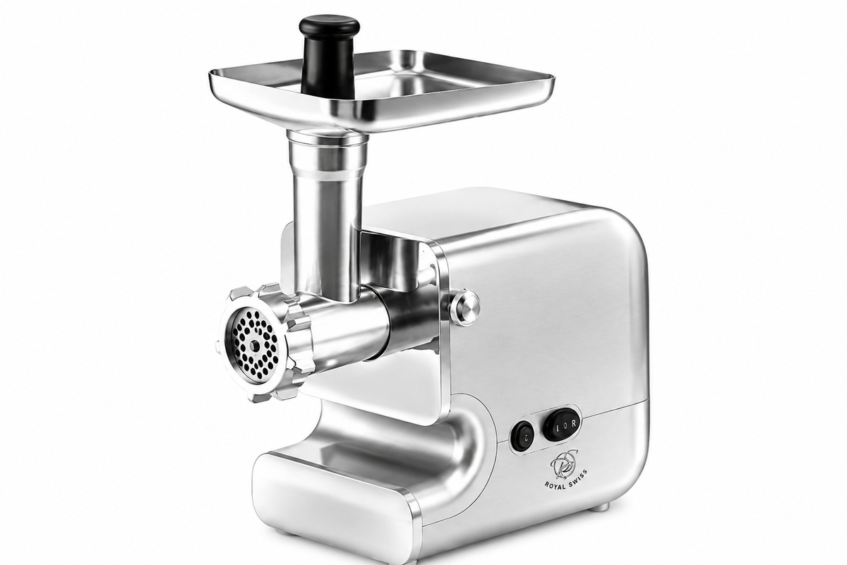 Picadora de Carne Royal Swiss LRD-120 | 1200W, 3 Discos de Acero y Función Reversa 🔥🥩⚡