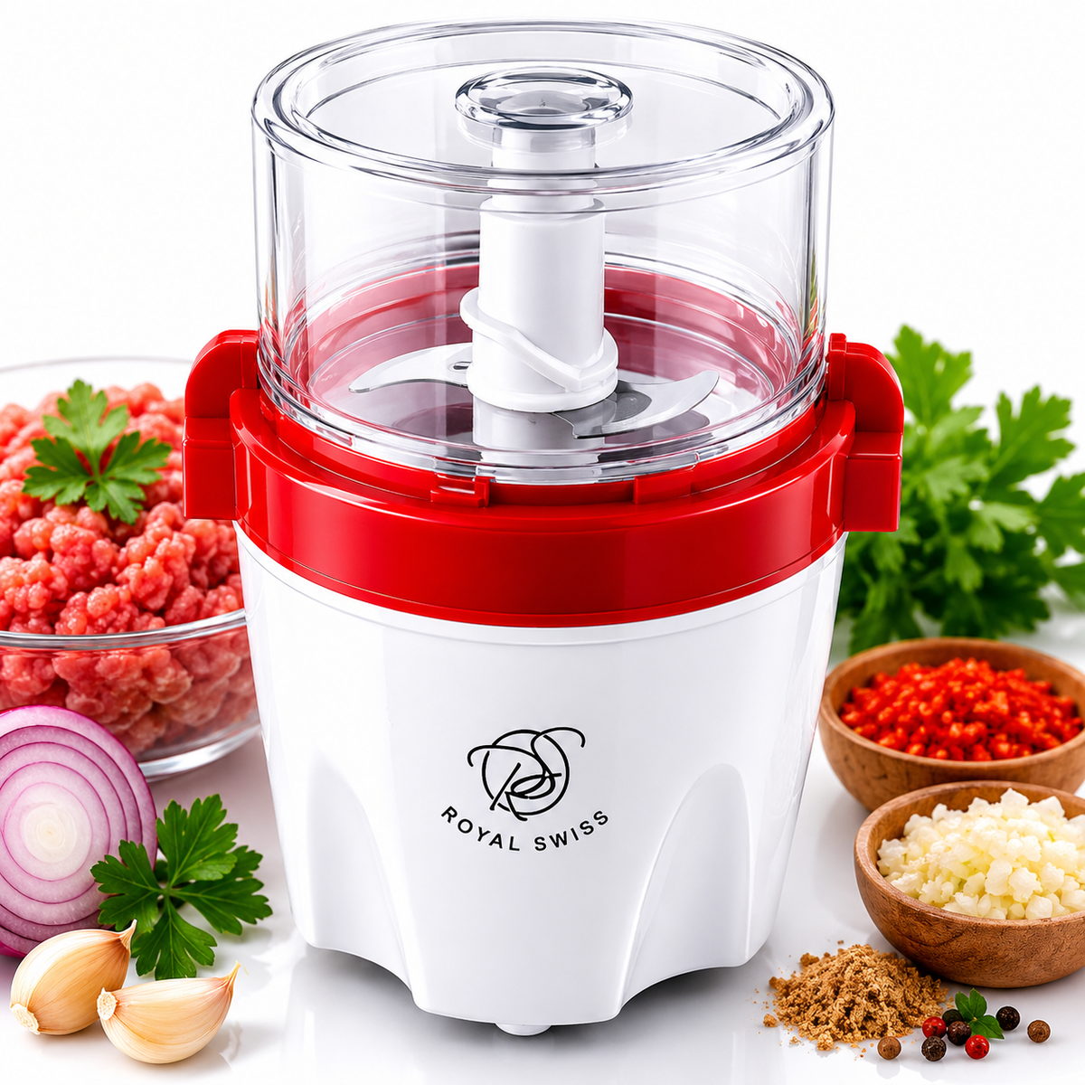 🔥 Picadora de Alimentos Royal Swiss Power Chopper 500W | Multifunción para Carne, Verduras y Especias 🔥