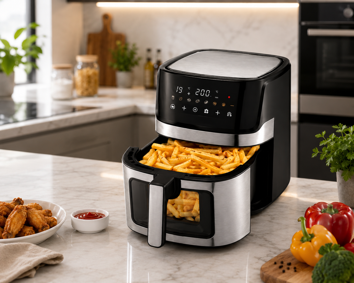 🔥 Freidora de Aire Digital 6,5L con Ventana de Visualización | Cocina Saludable Sin Aceite 🔥 La forma más fácil de disfrutar de comidas deliciosas, crujientes y saludables para toda la familia. 🍟✨