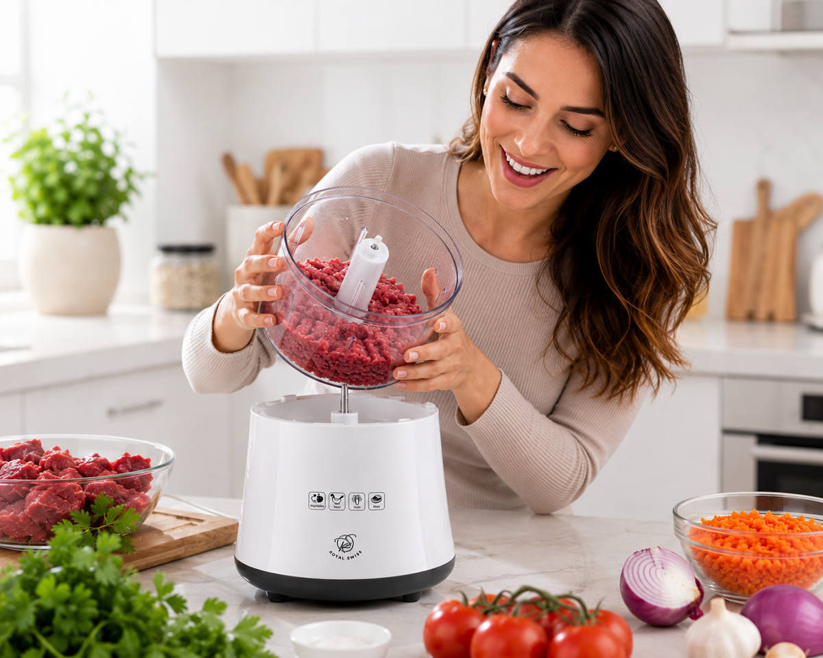 Picadora Eléctrica Royal Swiss SW-809 500W | Ideal para Cocina Diaria