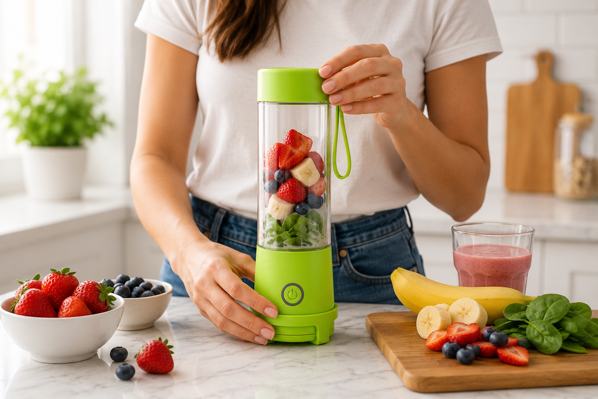 🔥 Licuadora Portátil Recargable SPARK 380 ml | USB-C, Compacta y Potente 🔥  Disfruta de bebidas frescas y saludables en cualquier momento y lugar. 🥤✨