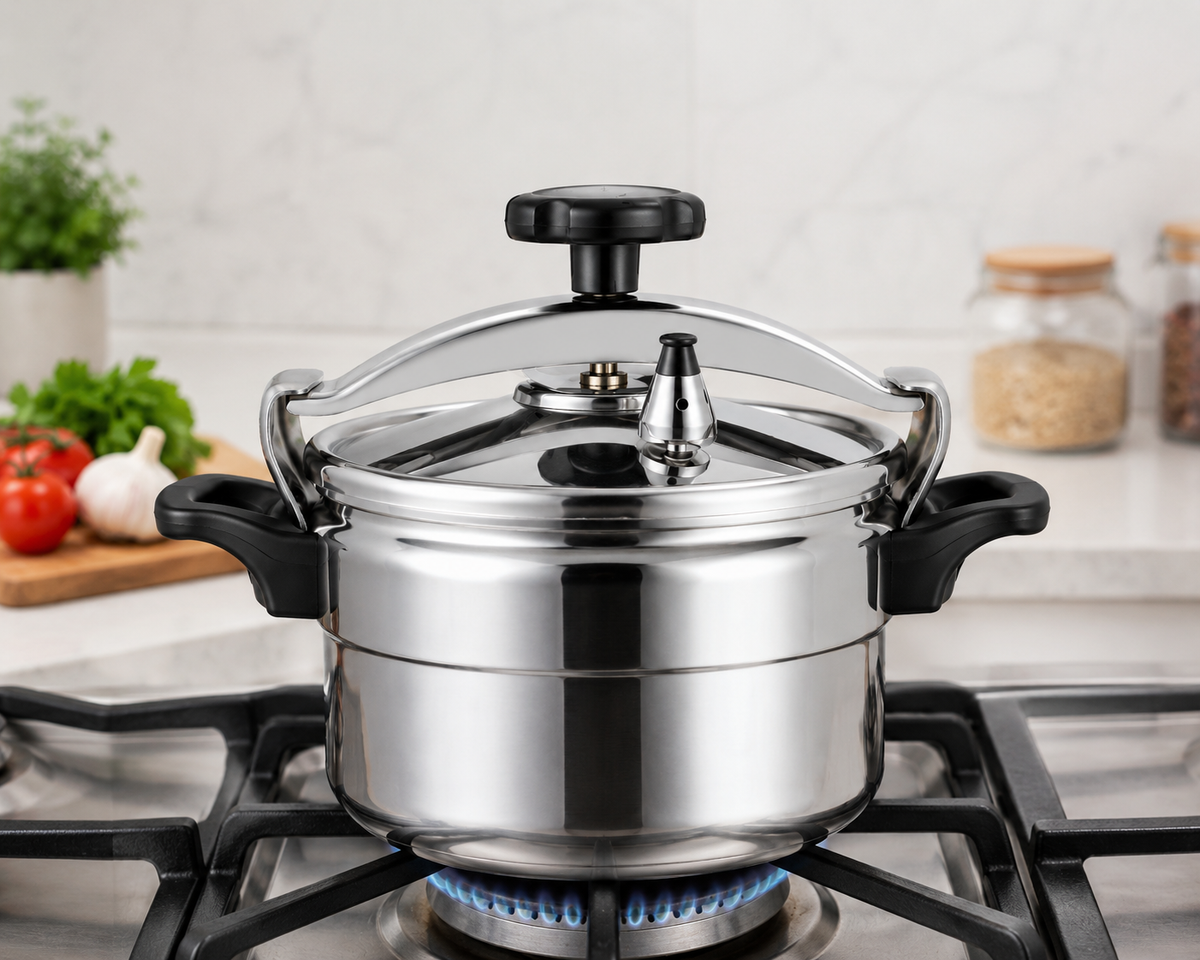 🔥 Olla a Presión de Aluminio | Cocción Rápida, Segura y Eficiente 🔥  ⚠️ Nota: Solo el modelo de 2,5 litros incluye vaporera. 🍲✨