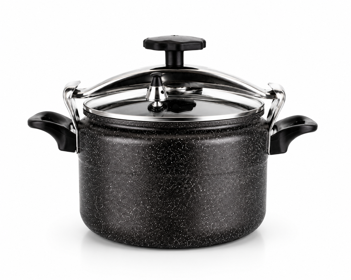🔥 Olla a Presión de Aluminio Efecto Granito | Cocción Rápida, Segura y Duradera 🔥  La combinación perfecta de resistencia, elegancia y rendimiento para preparar tus mejores recetas. 🍽️✨👨‍🍳