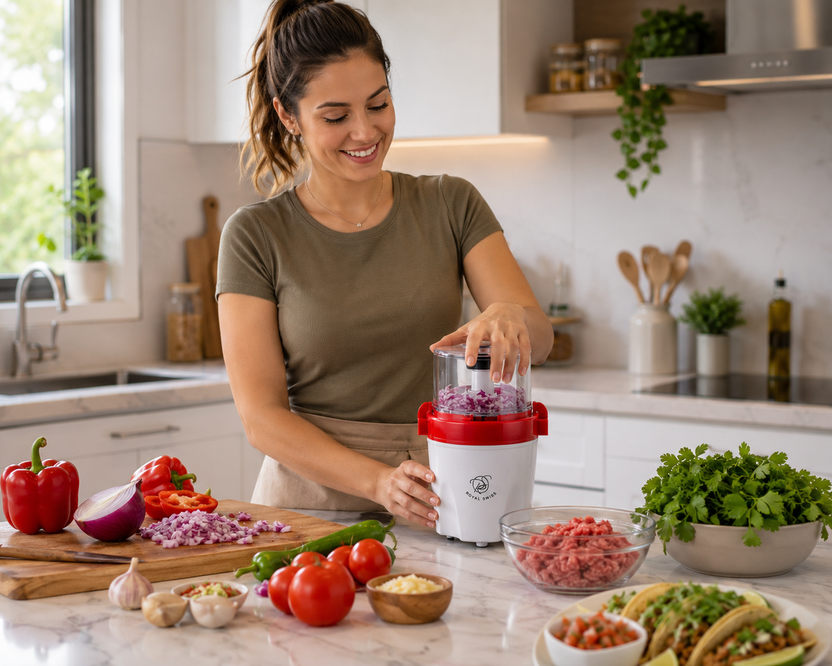 🔥 Picadora de Alimentos Royal Swiss Power Chopper 500W | Multifunción para Carne, Verduras y Especias 🔥