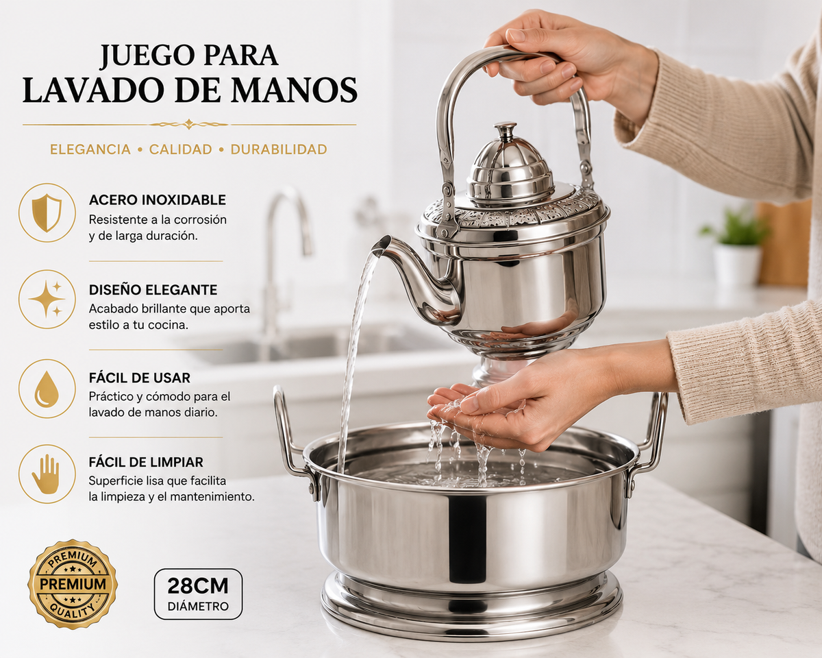 🔥 Set de Lavado de Manos Decorativo Premium 28 cm | Elegancia Tradicional y Acabado de Lujo 🔥  Una pieza exclusiva que combina tradición, funcionalidad y distinción para realzar cualquier espacio. ✨🏺🏡