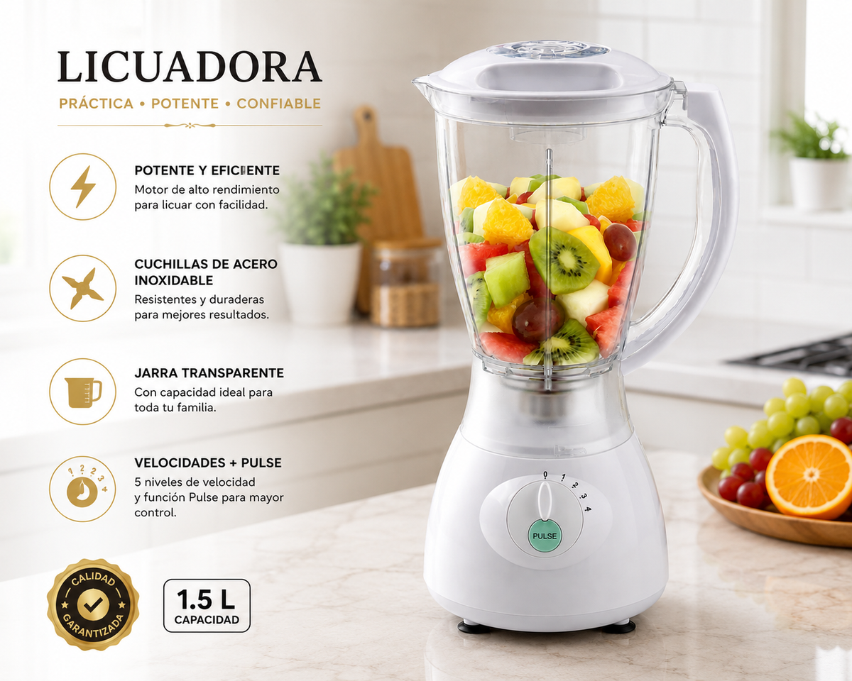 🔥 Licuadora MasterMix con 4 Velocidades y Función Pulse | Potente, Práctica y Versátil 🔥  La forma más fácil de disfrutar de bebidas frescas, saludables y llenas de sabor todos los días. 🥤✨