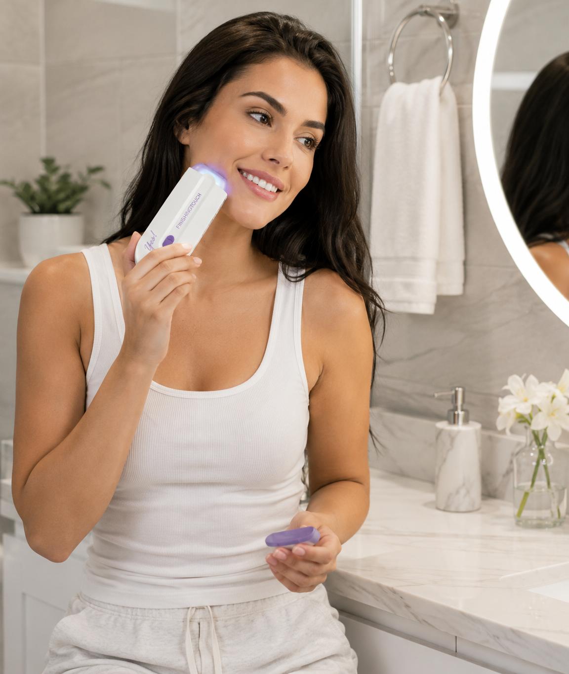 🔥 Depilador Eléctrico Finishing Touch Yes! | Depilación Sin Dolor y Recargable 🔥  Disfruta de una piel suave y perfecta en cualquier momento con una depilación rápida, cómoda y segura. ✨💖
