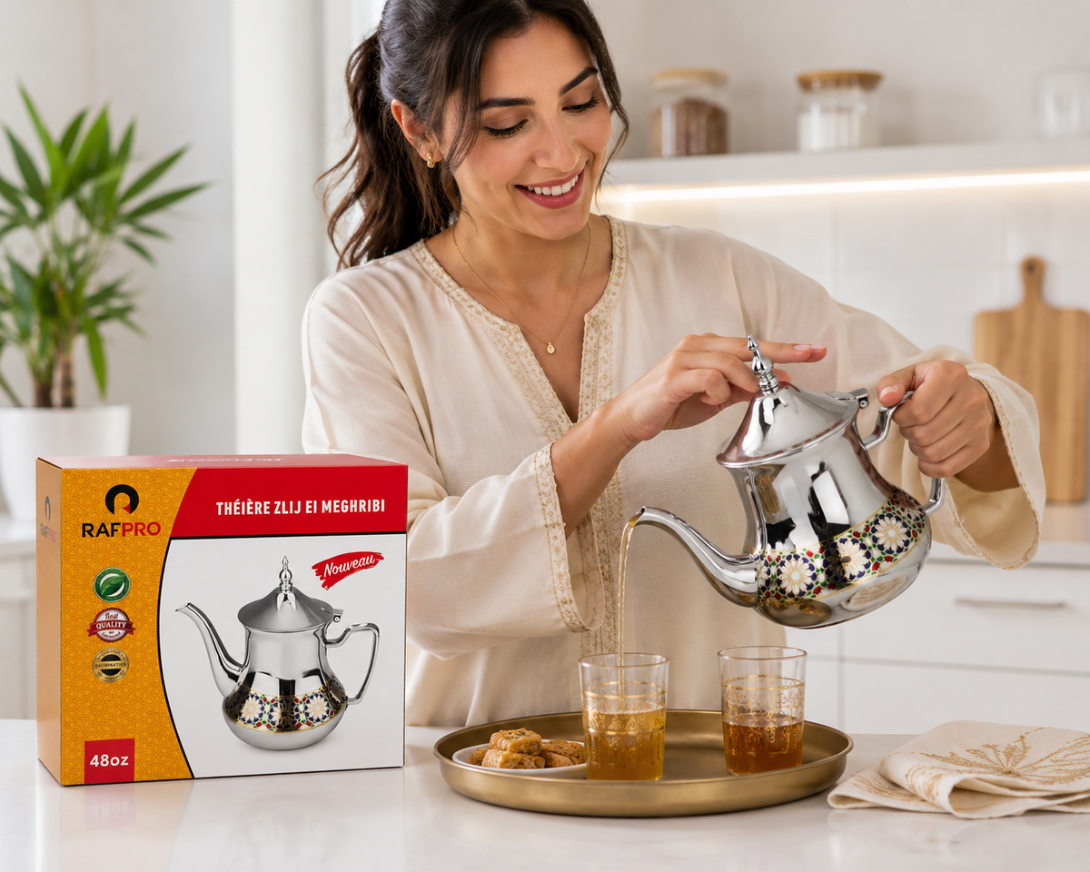 🔥 Tetera Marroquí Tradicional Premium | Elegancia Artesanal para Té e Infusiones 🔥  Disfruta del auténtico ritual del té con una tetera que combina tradición, belleza y funcionalidad en cada detalle. 🫖✨