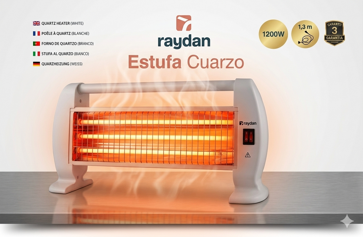 Estufa de Cuarzo Raydan Calor Rápido y Eficiente